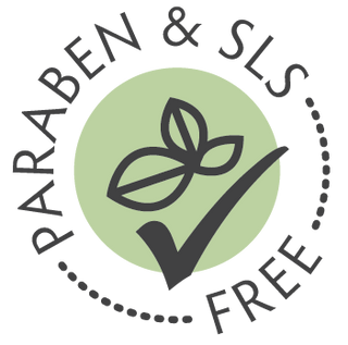 paraben and sls free logo for Rush Organics products.
