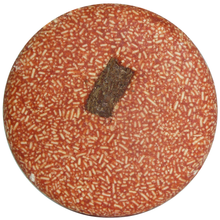Load image into Gallery viewer, red cinnamon shampoo bar with cinnamon wood stick in the centre of the bar