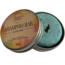 Load image into Gallery viewer, plastic free organic vegan nori nori seaweed solid shampoo bar with seaweed in the middle of the bar in shampoo bar tin
