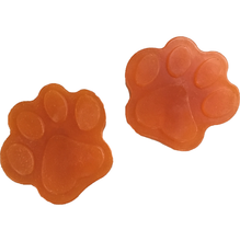 Load image into Gallery viewer, 2 x orange paw print shaped kids soap bar

