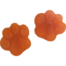 Load image into Gallery viewer, 2 x orange paw print shaped kids soap bar