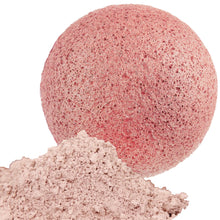 Load image into Gallery viewer, eco friendly and natural pink clay konjac facial and body sponge with pink clay powder