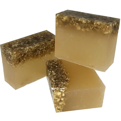 three agave honey and oat organic body and face soap.