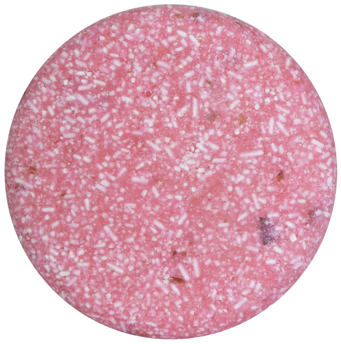 plastic free organic and vegan pink rose solid shampoo bar