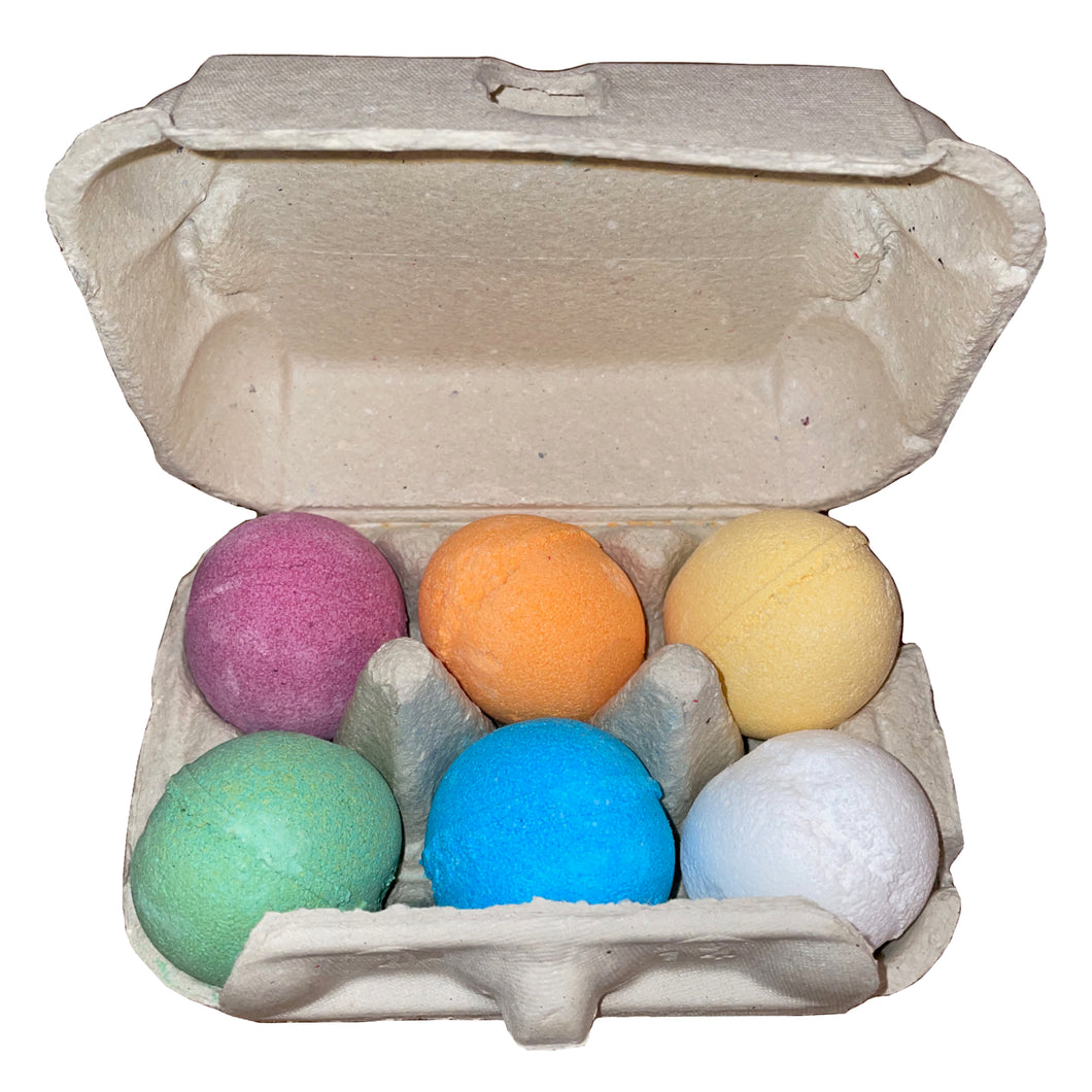 Box of Half a Dozen Fizzy Bath Bomb Eggs