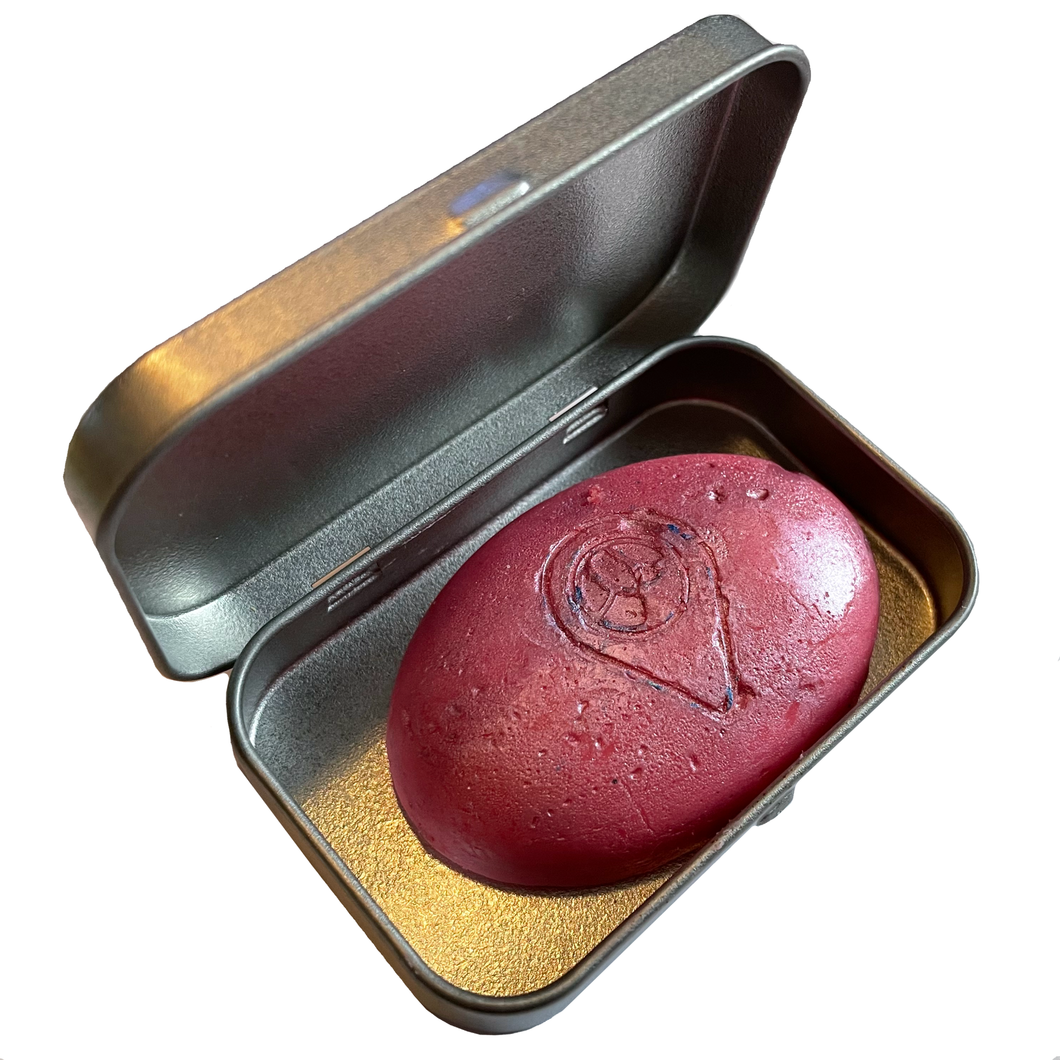vegan flower power conditioner bar in slimline conditioner bar tin. suitable for all hair types Hibiscus, Avocado Oil and agave Honey.