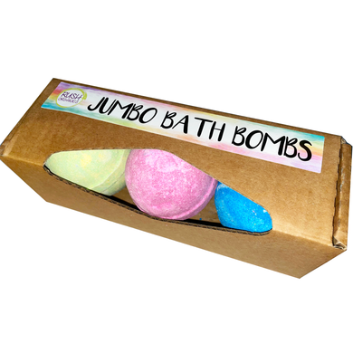 box set of three jumbo bath bombs.