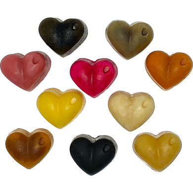 10 mini vegan conditioner bar heart shaped samples suitable for all hair types. 10 different bars to choose from. 
