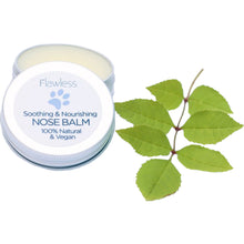 Load image into Gallery viewer, flawless soothing and nourishing plastic free dog nose balm 100% natural and vegan with leaves
