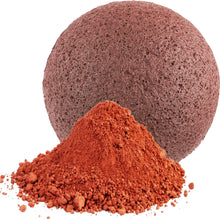 Load image into Gallery viewer, eco friendly and natural red clay konjac facial and body sponge with red clay powder
