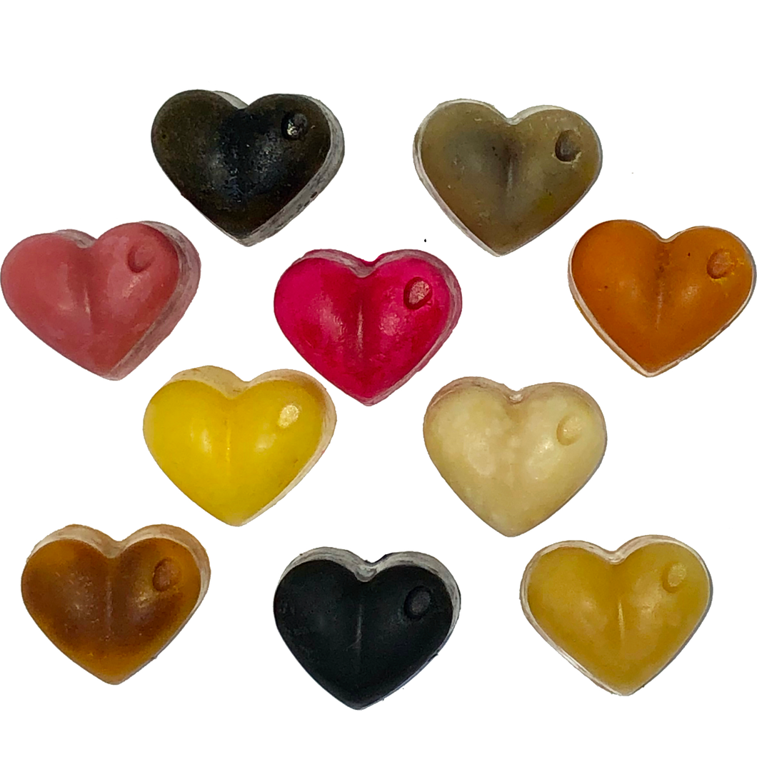 10 x mini heart shaped conditioner bar samples