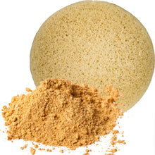 Load image into Gallery viewer, natural yellow kaolin clay konjac facial and body sponge with yellow clay powder

